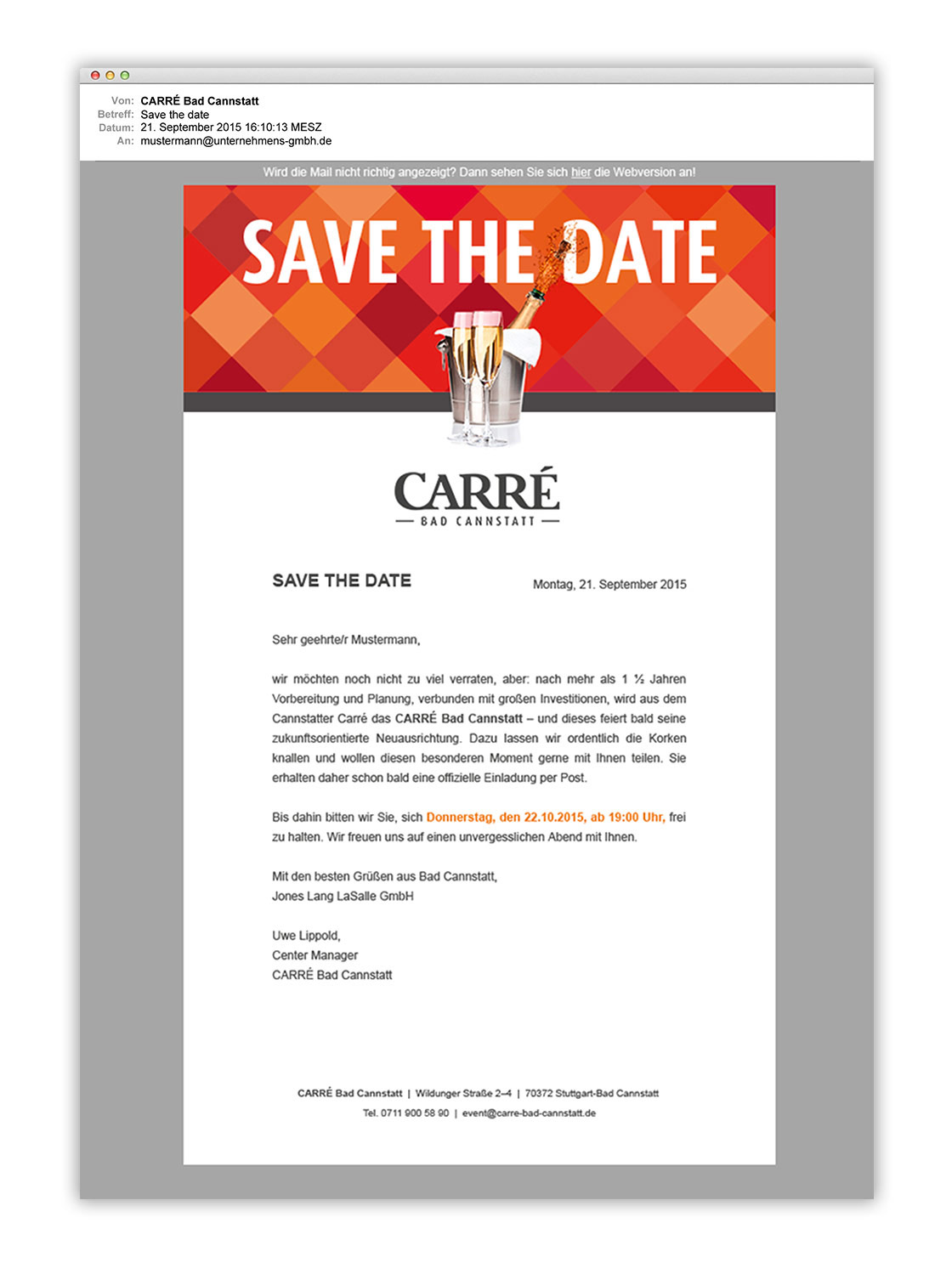  Referenz - Carré Bad Cannstatt - Corporate Communication