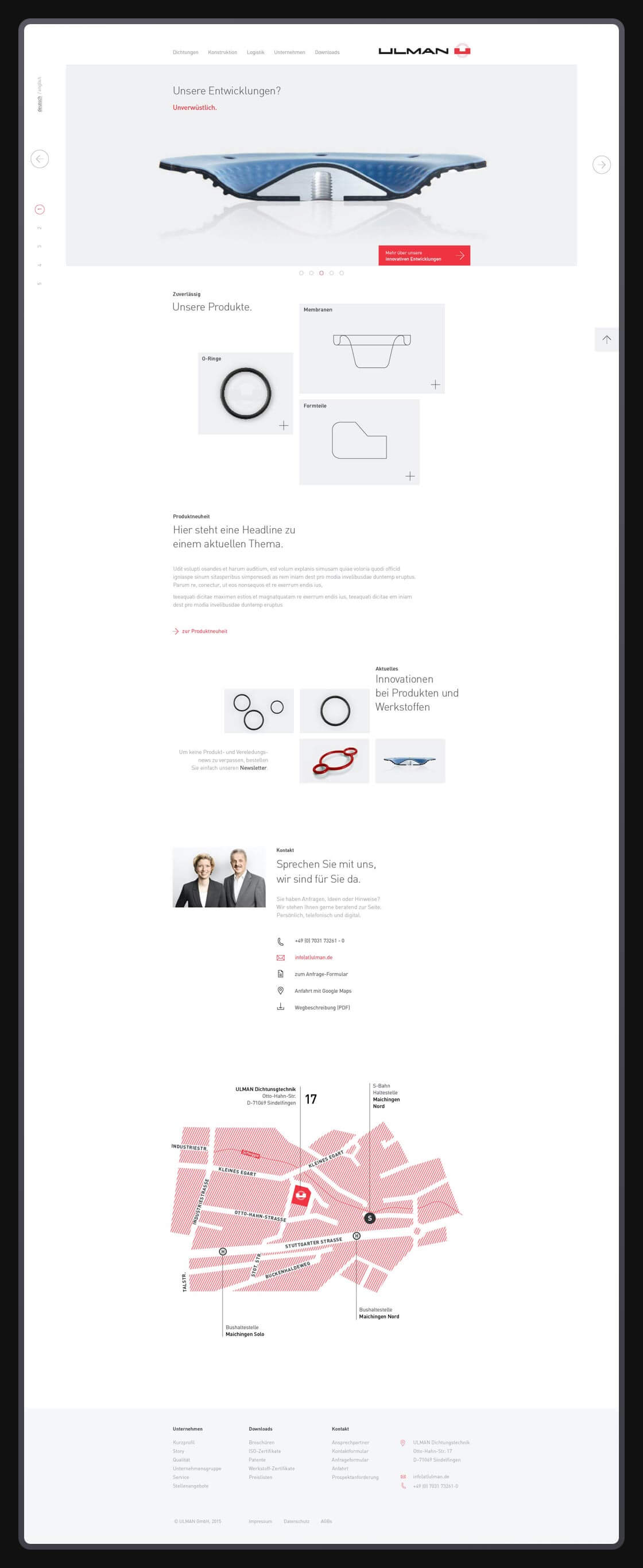  Referenz - Ulman Dichtungstechnik  -  Website Relaunch