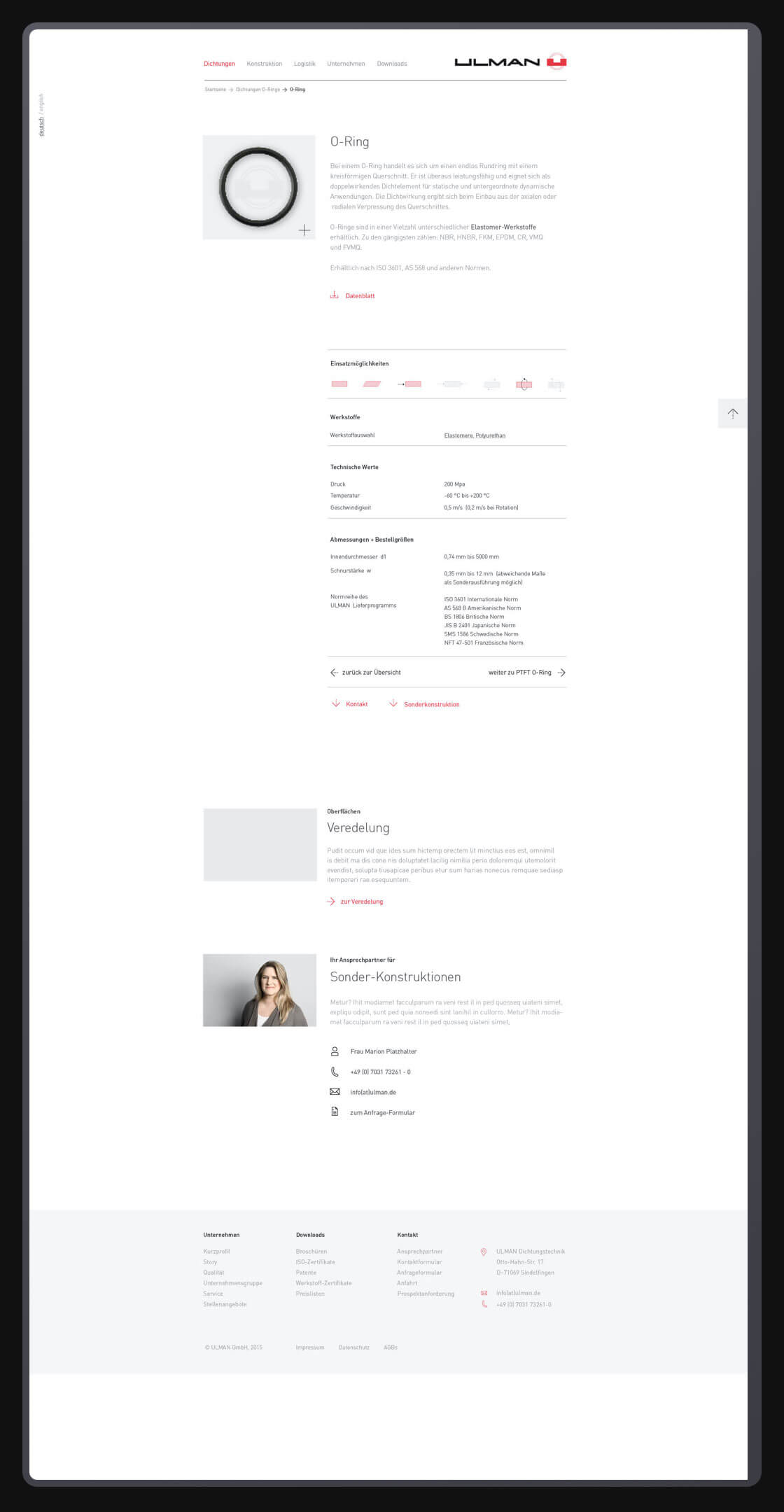 Referenz - Ulman Dichtungstechnik  -  Website Relaunch